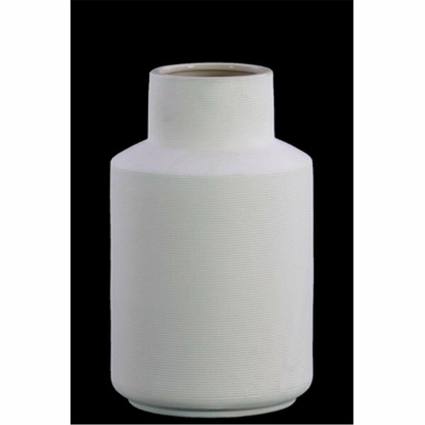 Urban Trends Collection Small Ceramic Round Vase with Neck, White 40410